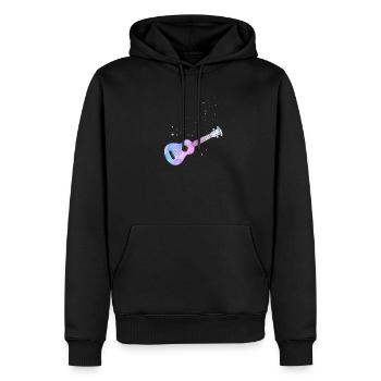 Hawaiian Ukulele Uke Watercolor - Männer Premium Bio Hoodie - Schwarz - Vorne - Nico (187cm)