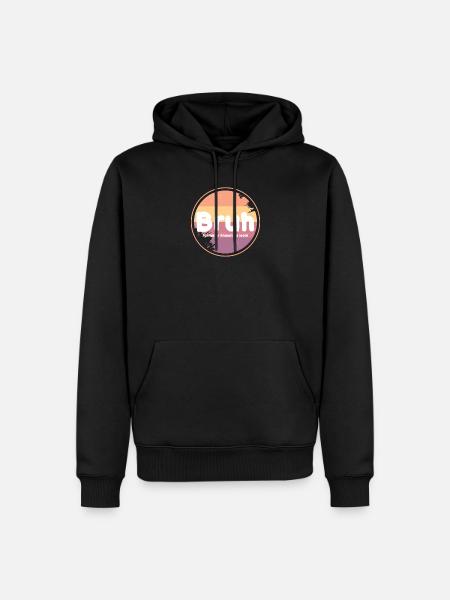 Bruh Retro Mom Logo - Männer Premium Bio Hoodie - Schwarz