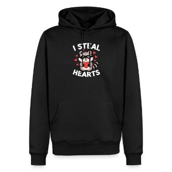 I Steal Hearts Waschbär - Männer Premium Bio Hoodie - Schwarz - Vorne - Nico (187cm)