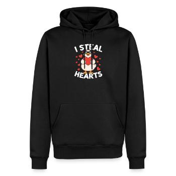 Ich stehle Herzgans - Männer Premium Bio Hoodie - Schwarz - Vorne - Nico (187cm)