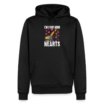 Crushing Hearts Crane - Men’s Premium Organic Hoodie - black - Front - Nico (187cm)