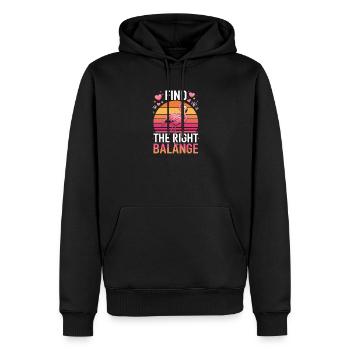Trouvez la bonne couronne de flamant rose de la Balange - Sweat à capuche Premium bio Homme - noir - Devant - Nico (187cm)