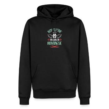 Havanese Liebe mit Flügeln - Männer Premium Bio Hoodie - Schwarz - Vorne - Nico (187cm)