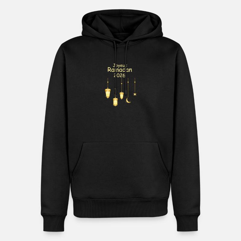 Joyeux Ramadan 2026 - Sweat à capuche Premium bio Homme - noir