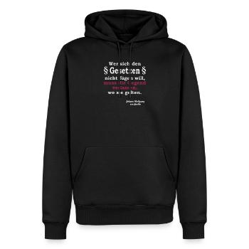 Ceux qui ne veulent pas se conformer aux lois - Sweat à capuche Premium bio Homme - noir - Devant - Nico (187cm)