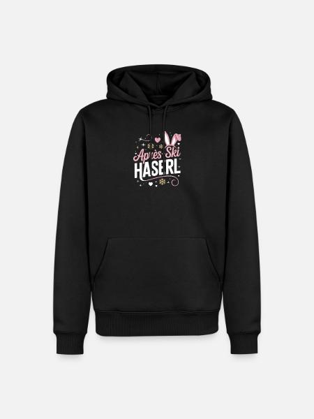 Apres Ski Haserl Hüttengaudi Skifahrerin Skihaserl - Männer Premium Bio Hoodie - Schwarz