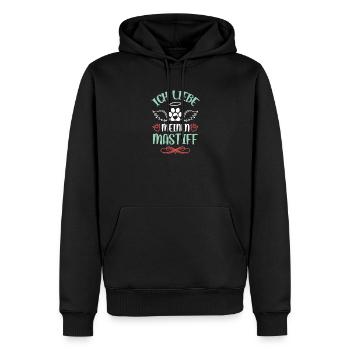 Ich liebe meinen Mastiff – Engelsflügel - Männer Premium Bio Hoodie - Schwarz - Vorne - Nico (187cm)