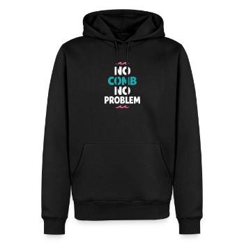Les poils de mer s’en fichent - Sweat à capuche Premium bio Homme - noir - Devant - Nico (187cm)