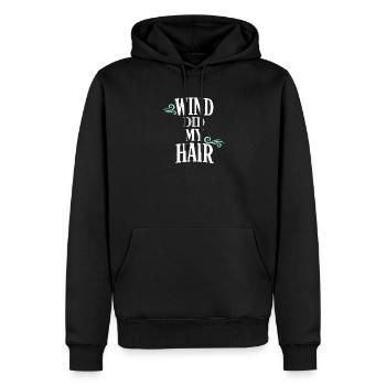 Les poils de mer s’en fichent - Sweat à capuche Premium bio Homme - noir - Devant - Nico (187cm)