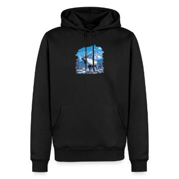Rentiere Rentier - Männer Premium Bio Hoodie - Schwarz - Vorne - Nico (187cm)
