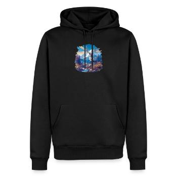 Rentiere Rentier - Männer Premium Bio Hoodie - Schwarz - Vorne - Nico (187cm)