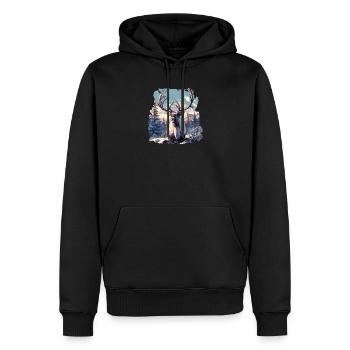 Renne Renne - Sweat à capuche Premium bio Homme - noir - Devant - Nico (187cm)