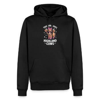 Hochlandrind Sprüche Lustige Hochlandrind Geschenk - Männer Premium Bio Hoodie - Schwarz - Vorne - Nico (187cm)