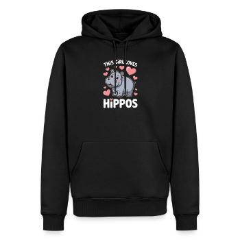 Expressions d’hippopotames Blague hippopotame Cadeau d’hippopotame - Sweat à capuche Premium bio Homme - noir - Devant - Nico (187cm)