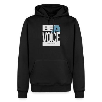 Be a Voice – Not an Echo - Men’s Premium Organic Hoodie - black - Front - Nico (187cm)