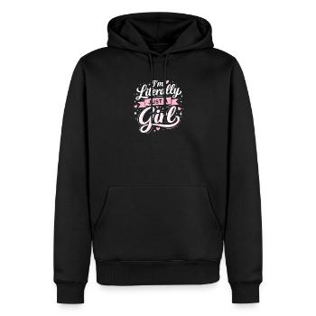 Ich Bin Literally Just Ein Mädchen - Männer Premium Bio Hoodie - Schwarz - Vorne - Nico (187cm)