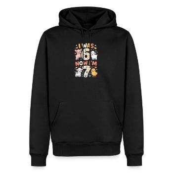 Geburtstag 7 Jahre: Tierdruck - Männer Premium Bio Hoodie - Schwarz - Vorne - Nico (187cm)