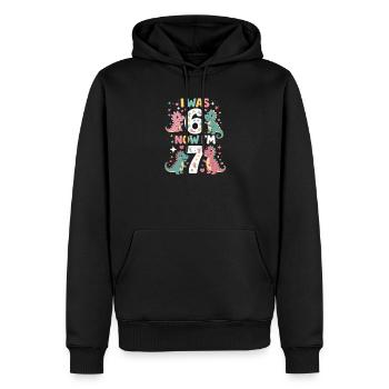 De six à sept dinosaures - Sweat à capuche Premium bio Homme - noir - Devant - Nico (187cm)