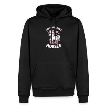 Pferd Sprüche Pferde Lustiges Pferd Geschenk - Männer Premium Bio Hoodie - Schwarz - Vorne - Nico (187cm)