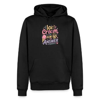 eiscreme Sprüche Eis Lustiges Kayak Geschenk - Männer Premium Bio Hoodie - Schwarz - Vorne - Nico (187cm)