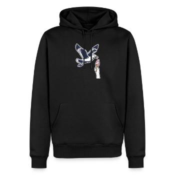 Lustige Möwe Stiehlt Eiscreme - Männer Premium Bio Hoodie - Schwarz - Vorne - Nico (187cm)