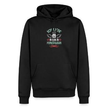 Ich liebe meinen Pomeranian - Männer Premium Bio Hoodie - Schwarz - Vorne - Nico (187cm)
