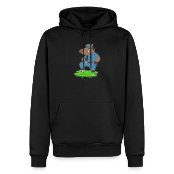 Police du Football des Sangliers - Sweat à capuche Premium bio Homme - noir - Devant - Nico (187cm)