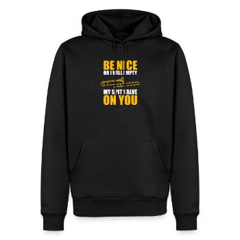 Sois gentil tromboniste tromboniste - Sweat à capuche Premium bio Homme - noir - Devant - Nico (187cm)
