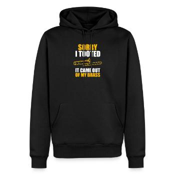 Désolé, j’ai fait un tonnerre de trombone, tromboniste, tromboniste - Sweat à capuche Premium bio Homme - noir - Devant - Nico (187cm)