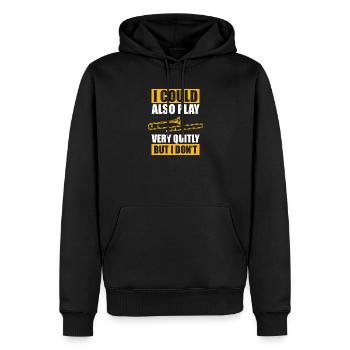 Tromboniste très calme, tromboniste - Sweat à capuche Premium bio Homme - noir - Devant - Nico (187cm)