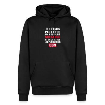 I might be a little more sociable - Men’s Premium Organic Hoodie - black - Front - Nico (187cm)