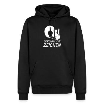 Zeichen Erkennen Katzenblick - Männer Premium Bio Hoodie - Schwarz - Vorne - Nico (187cm)
