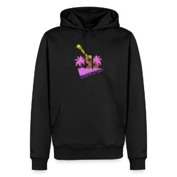 Hawaiian Ukulele Uke Retro 80s 90s - Men’s Premium Organic Hoodie - black - Front - Nico (187cm)
