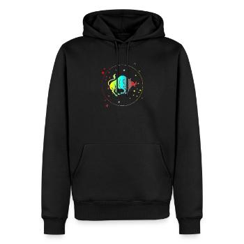 Horoscope astrologique du Taureau : signe du zodiaque - Sweat à capuche Premium bio Homme - noir - Devant - Nico (187cm)