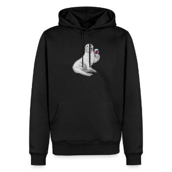 Seal Red Wine - Men’s Premium Organic Hoodie - black - Front - Nico (187cm)