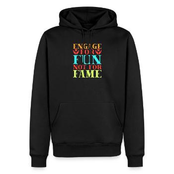 Citation d’assistant social : Amusant, pas pour la célébrité, travail social - Sweat à capuche Premium bio Homme - noir - Devant - Nico (187cm)