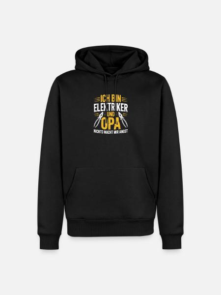 Ich bin Elektriker und Opa  - Männer Premium Bio Hoodie - Schwarz
