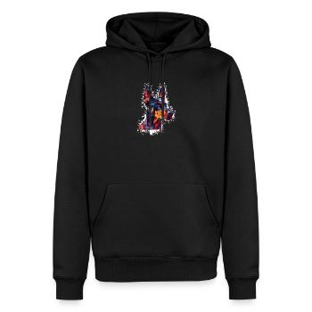 Farbiger Hund Kopf  - Männer Premium Bio Hoodie - Schwarz - Vorne - Nico (187cm)