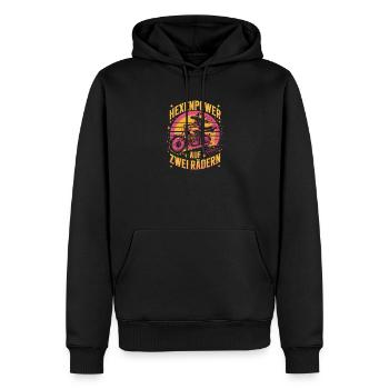  Hexenpower Auf Zwei Rädern Motorrad Hexe Retro - Männer Premium Bio Hoodie - Schwarz - Vorne - Nico (187cm)