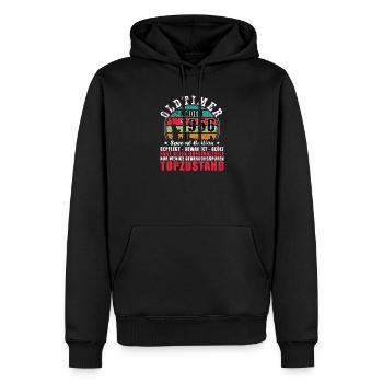 Oldtimer 1956 Jahrgang 1956 70. Geburtstag 1956 - Männer Premium Bio Hoodie - Schwarz - Vorne - Nico (187cm)
