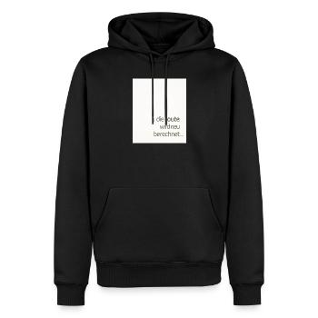 Die Route Wird Neu Berechnet – Modernes Statement - Männer Premium Bio Hoodie - Schwarz - Vorne - Nico (187cm)