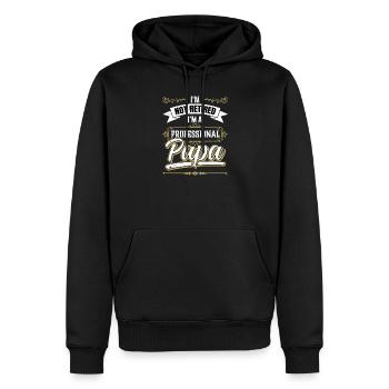 Pas un père professionnel à la retraite - Sweat à capuche Premium bio Homme - noir - Devant - Nico (187cm)