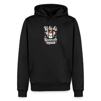 Kölsche Karnevalsmaus Karneval Köln Kölner Maus - Männer Premium Bio Hoodie - Schwarz - Vorne - Nico (187cm)