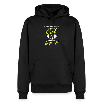 I play like a girl lustiges Pickleball Spieler - Männer Premium Bio Hoodie - Schwarz - Vorne - Nico (187cm)