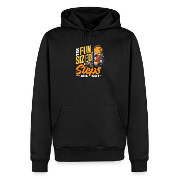 Warte Auf Mich, Ich Habe Kleine Beine - Männer Premium Bio Hoodie - Schwarz - Vorne - Nico (187cm)