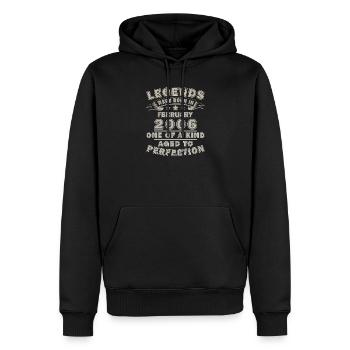 Légende de l’anniversaire de février 2006 - Sweat à capuche Premium bio Homme - noir - Devant - Nico (187cm)