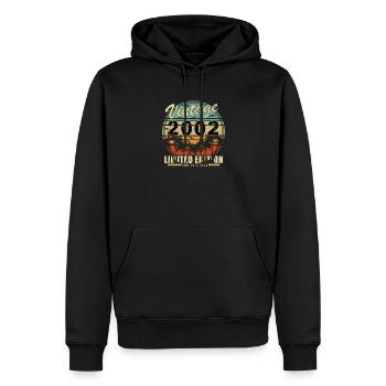 24e anniversaire 2002 - Sweat à capuche Premium bio Homme - noir - Devant - Nico (187cm)