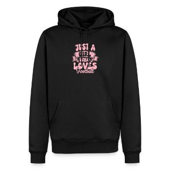 Juste une fille qui adore la saison des fans de joueurs de football - Sweat à capuche Premium bio Homme - noir - Devant - Nico (187cm)