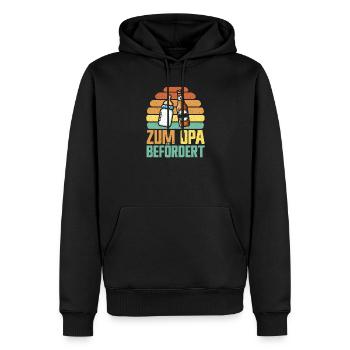 Les grands-parents rétro de Grand-père Pop promus au rang de grand-père - Sweat à capuche Premium bio Homme - noir - Devant - Nico (187cm)