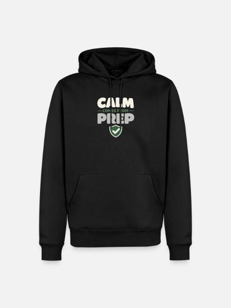 Calmness beats panic, lifestyle, - Men’s Premium Organic Hoodie - black